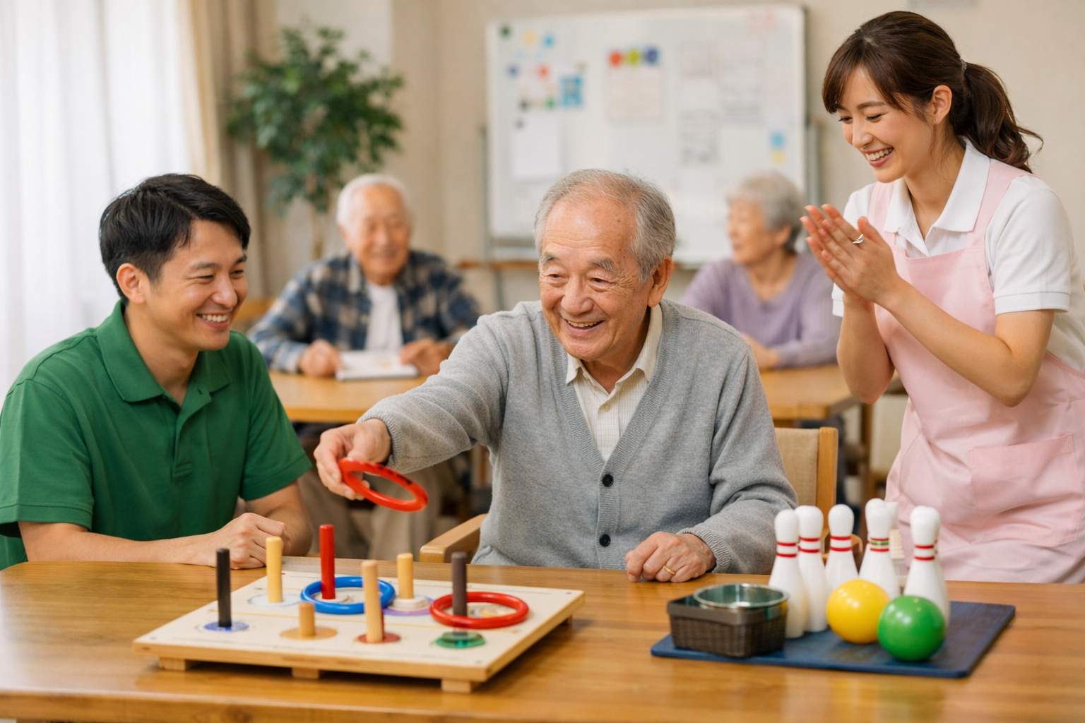 男性利用者が参加するレクリエーション設計