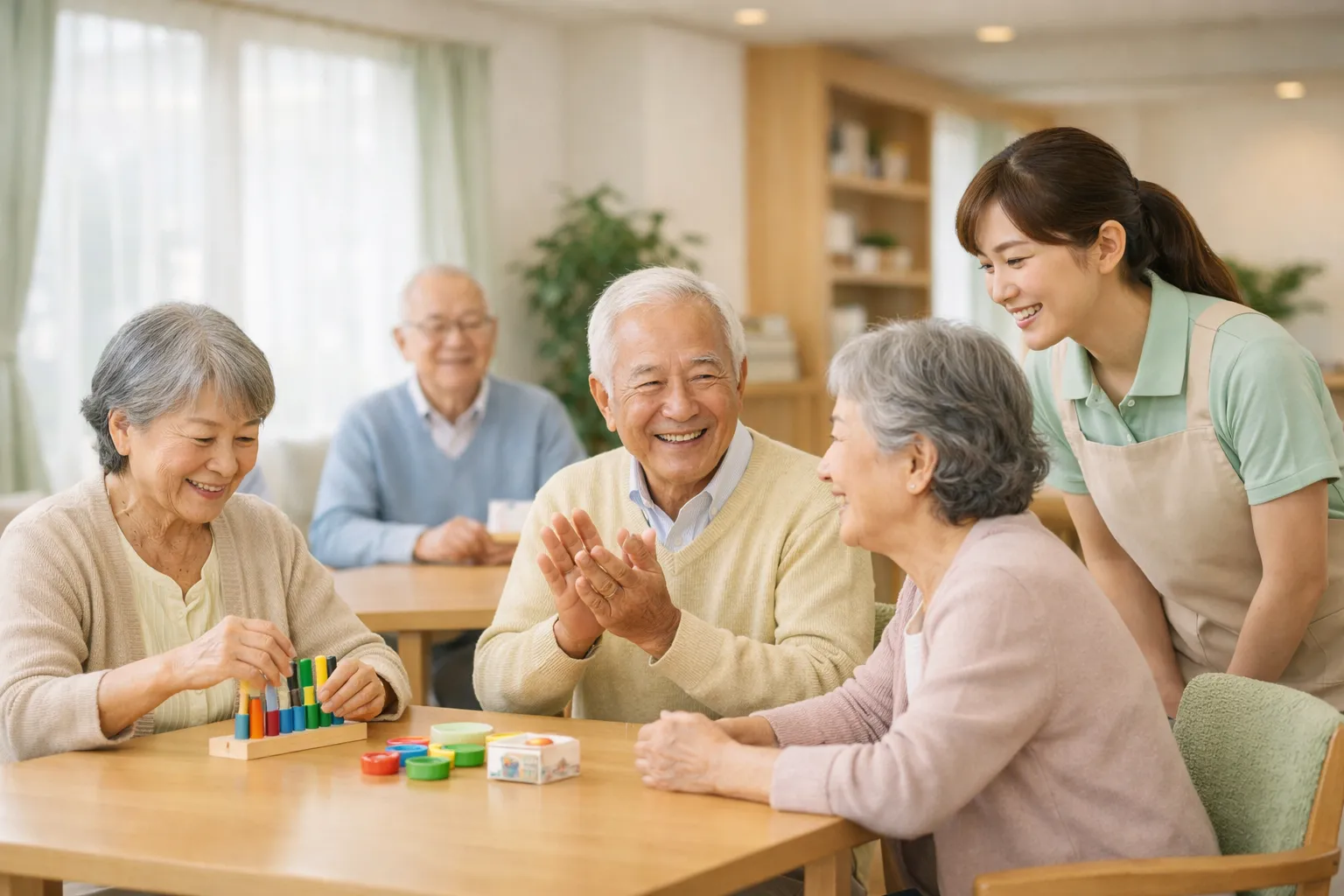 介護施設で無理なく参加できるレクリエーションのイメージ