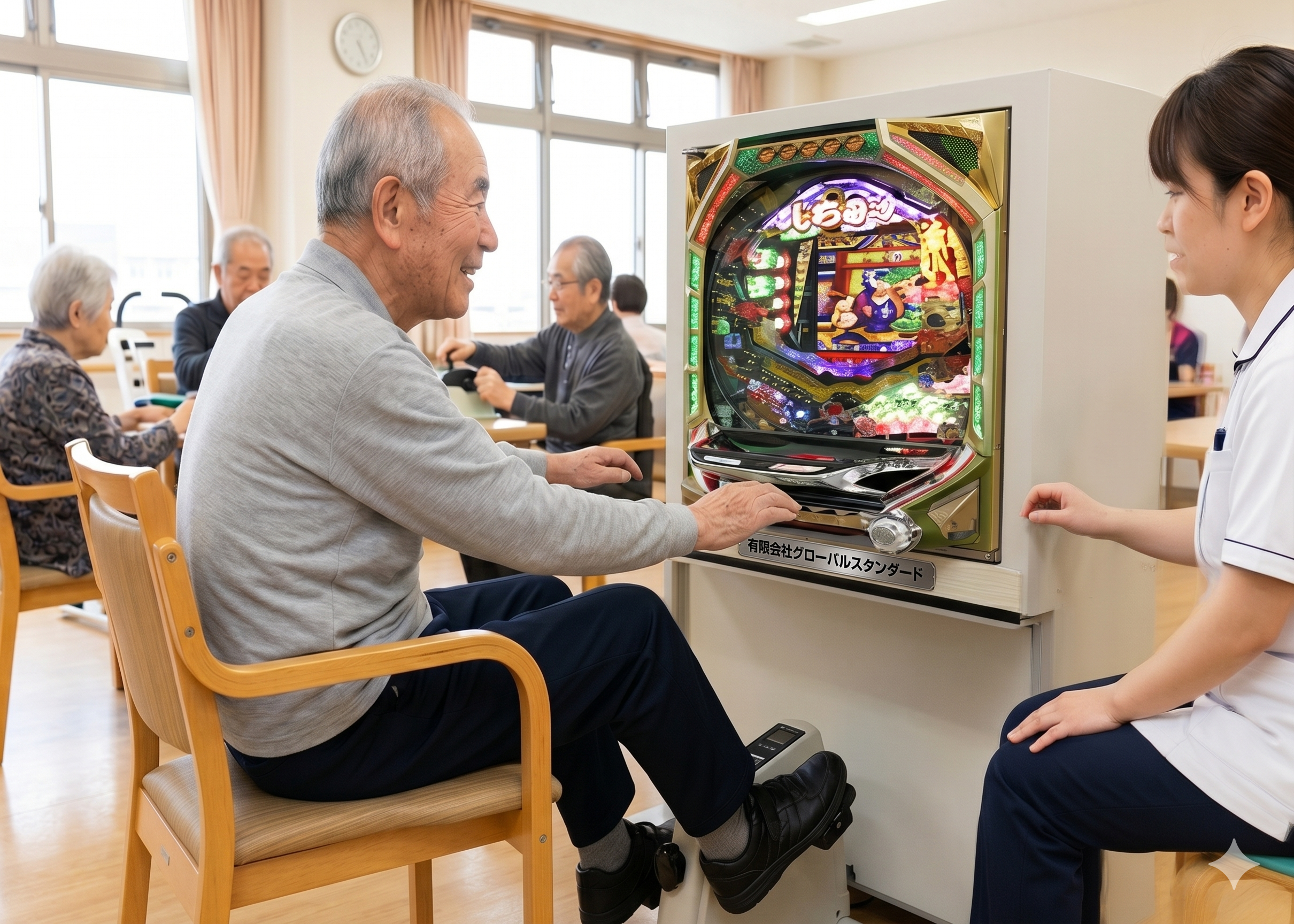 特許第6719977号に基づく機能訓練用パチンコのイメージ