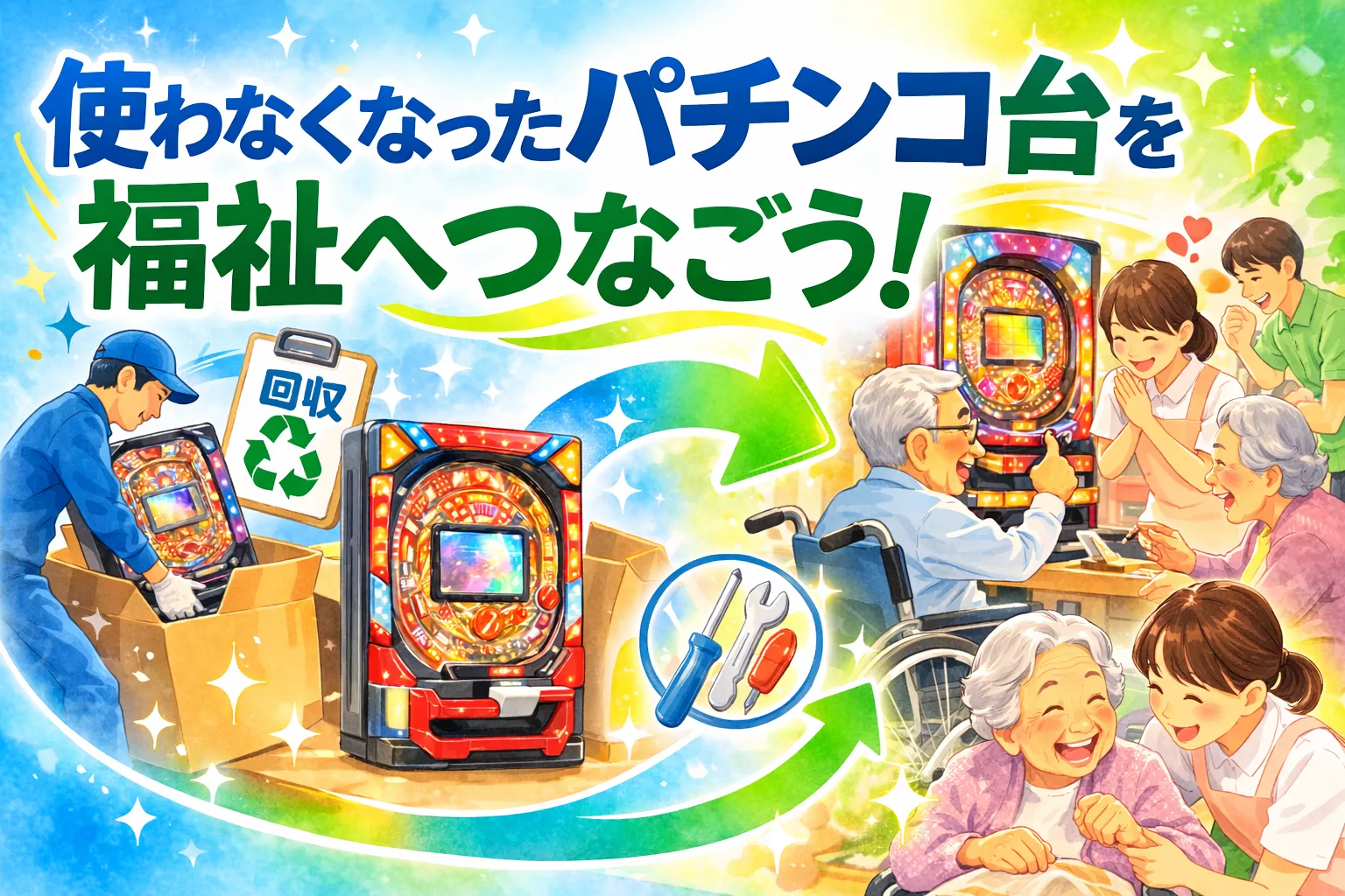 パチンコ台の処分・回収案内｜循環型福祉プロジェクト バナー