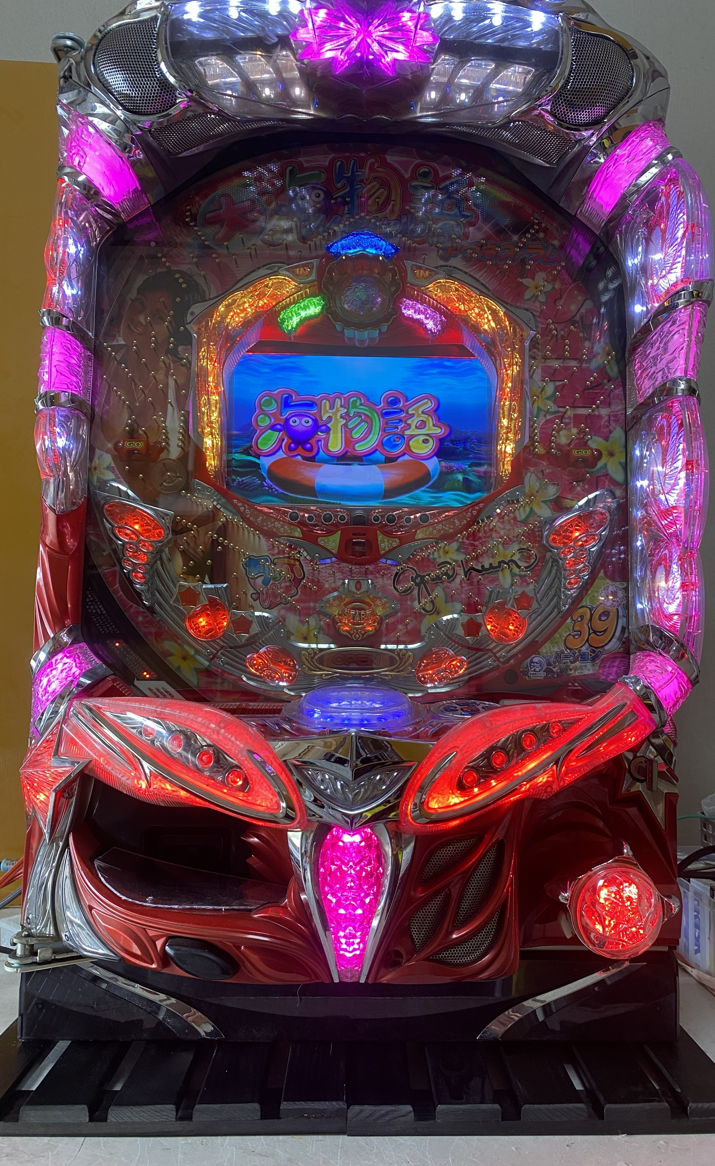 安定板付きのパチンコ台の設置イメージ